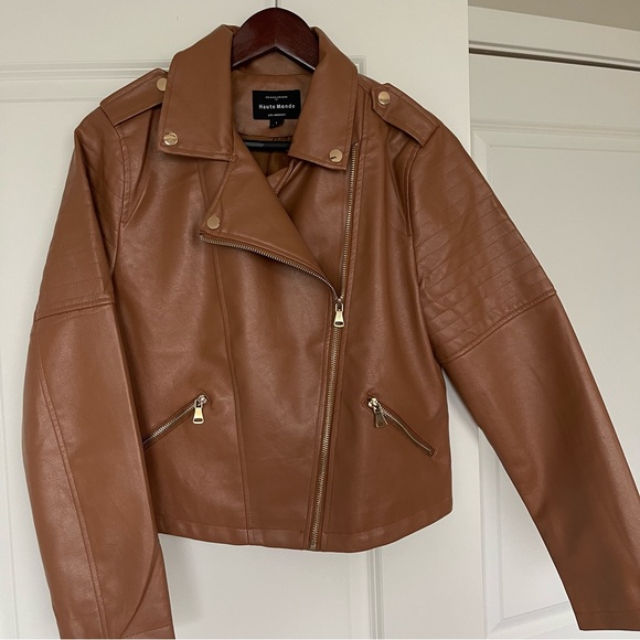 Haute Monde Faux Leather Jacket Size Large - Picture 1 of 8